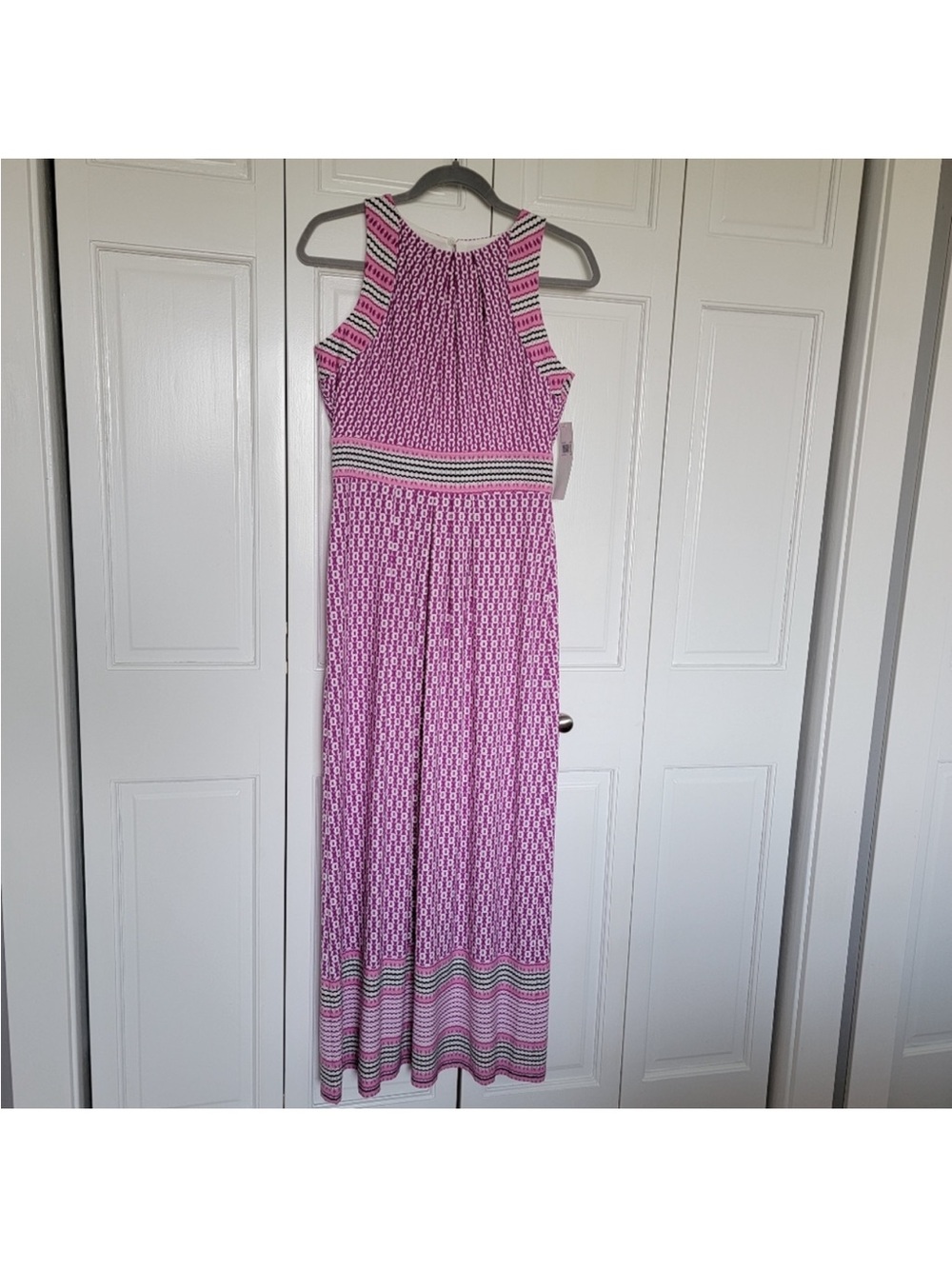 Whisp Pink Printed Maxi Dress Size M Sleeveless Boho Lightweight Summer